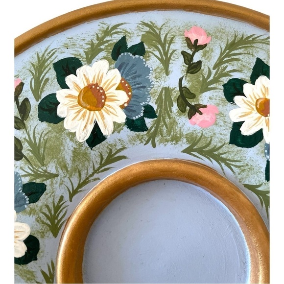 PRICE IS FIRM Hand Painted Candle Holder - Picture 5 of 7